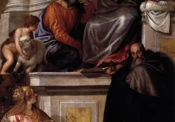 Šventoji šeima su šv. Antanu, abate Kotryna ir kūdikėliu šv. Jonu Krikštytoju. Paolo Veronese, 1551.