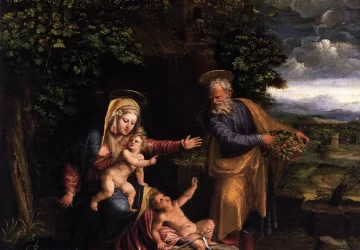 Šventoji šeima su jaunu  šv. Jonu Krikštytoju. Battista Dossi, 1535-40.