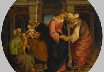 Šventoji šeima su šv. Jonu Krikštytoju, Elzbieta ir Zacharijumi. Francesco Signorelli, 1530.