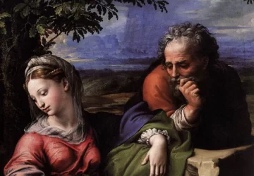 Šventoji šeima po ąžuolu (detalė). Sanzio Raffaello, 1518.