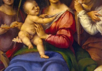 Šventoji šeima su šv. Kotryna. Cesare da Sesto, 1515-20.