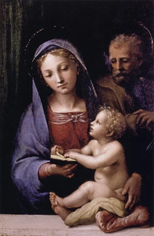 Šventoji šeima su knyga. Giovan Francesco Penni, 1512-15.