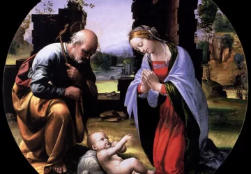 Kūdikėlio Kristaus adoravimas. Fra Bartolomeo, apie 1499.