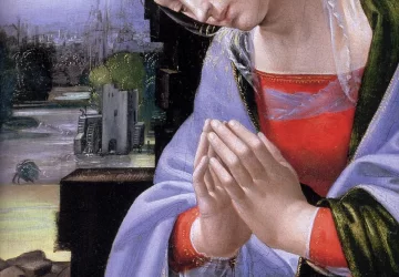 Kūdikėlio Kristaus adoravimas (detalė). Fra Bartolomeo, apie 1499.