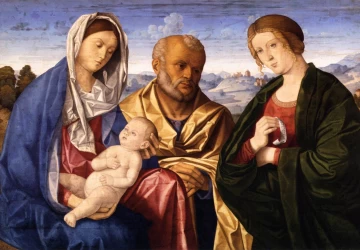 Šventoji šeima su moterimi šventąja. Vincenzo Catena, 1498-1500.