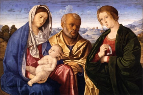 Šventoji šeima su moterimi šventąja. Vincenzo Catena, 1498-1500.