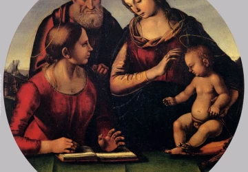 Šventoji šeima su šventuoju. Luca Signorelli, 1490-92.