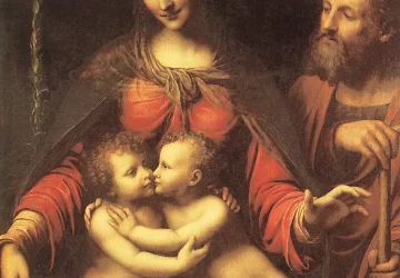 Šventoji šeima su kūdikėliu šv. Jonu Krikštytoju. Bernardino Luini.