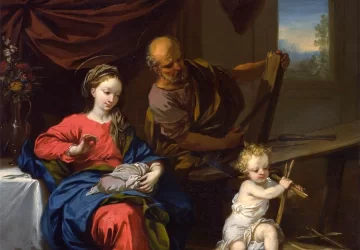 Šventoji šeima dailidės dirbtuvėse. Christian Wilhelm Ernst Dietrich.