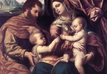 Šventoji šeima. Moretto da Brescia.