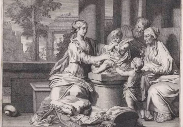 Šventoji šeima su balandžiu. Matthys Pool.