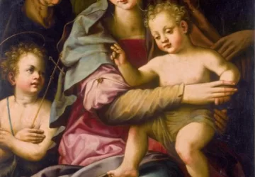 Šventoji šeima su šv. Elzbieta ir jaunu šv. Jonu Krikštytoju. Michele Tosini.