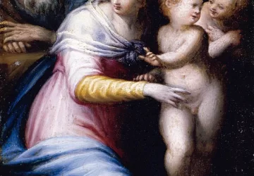 Šventoji šeima su kūdikėliu šv. Jonu Krikštytoju. Prospero Fontana.