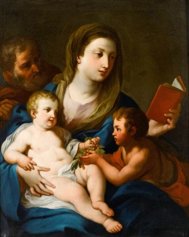 Šventoji šeima su kūdikėliu šv. Jonu Krikštytoju. Sebastiano Conca.