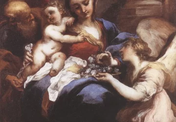 Šventoji šeima su angelu. Valerio Castello.