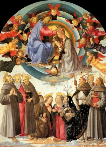 Mergelės karūnavimas. Domenico Ghirlandaio, 1486.