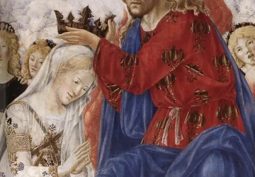 Mergelės karūnavimas (detalė). Francesco di Giorgio Martini, 1472-73.