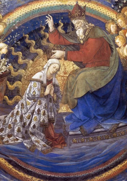Mergelės karūnavimas (detalė). Fra Filippo Lippi, 1467-69.