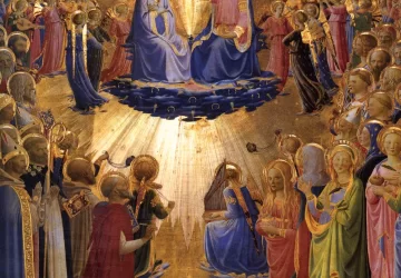 Mergelės karūnavimas (detalė). Fra Angelico, 1434-35.