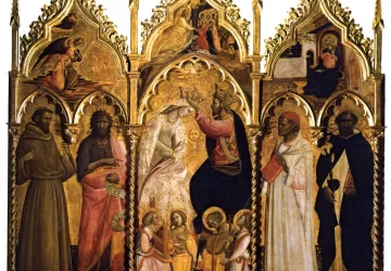 Mergelės karūnavimas su šventaisiais. Dal Ponte Giovanni, 1400-10.