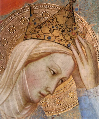 Mergelės karūnavimas (detalė). Agnolo Gaddi, 1380-85.