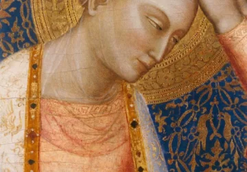 Mergelės karūnavimas. San Pjer Madžiorės altoriaus detalė (detalė).. Jacopo di Cione, 1370-71.