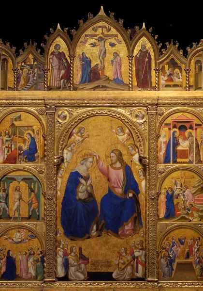 Mergelės karūnavimas. D'Arpo Guariento, 1344. Mergelės karūnavimas. D'Arpo Guariento, 1344.
