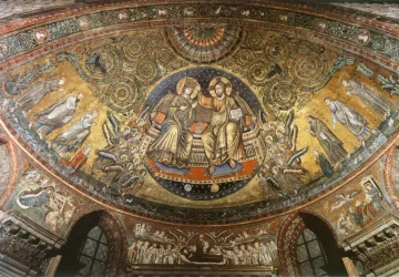 Mergelės karūnavimas. Jacopo Torriti, baigtas 1296.