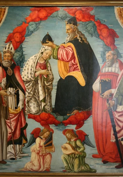 Mergelės karūnavimas. Francesco Botticini. Mergelės karūnavimas. Francesco Botticini.