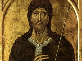 Šv. Jonas Krikštytojas. Nežinomas graikų ikonų tapytojas, XIV a. (Web Gallery of Art)+