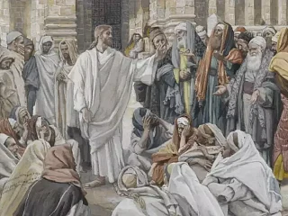  Fariziejai klausinėja Jėzų (James Tissot, (1886-1894), wikipedia.org) +
