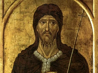Šv. Jonas Krikštytojas. Nežinomas graikų ikonų tapytojas, XIV a. (Web Gallery of Art)