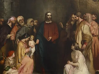 Kristus moko nuolankumo. Robert Scott Lauder, 1847. Škotijos Nacionalinės galerijos kolekcija.
