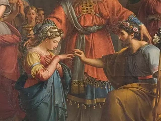 Jean-Baptiste Wicar, Mergelės nuotakos santuoka, fragmentas (1825, Perudžijos katedra)