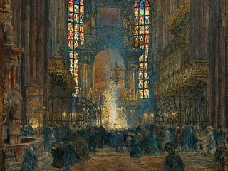 Mišios šv. Stepono katedroje. Jindřich Tomec, 1928 (wikimedia.org)