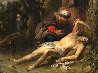 Gerojo samariečio palyginimas.Balthasar van Cortbemde, 1647 (wikipedia.org)