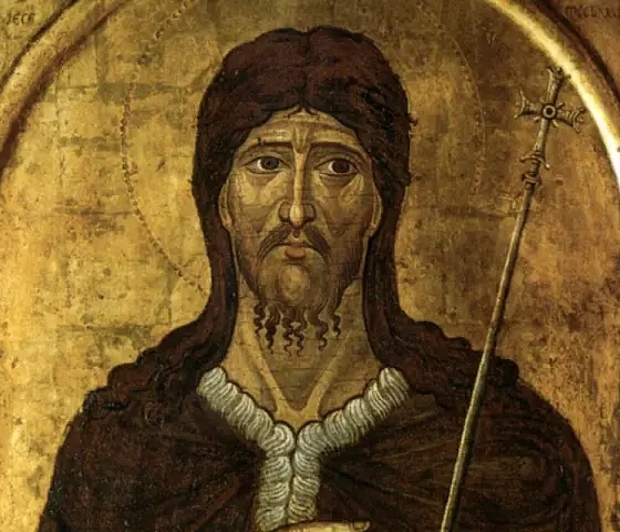 Šv. Jonas Krikštytojas. Nežinomas graikų ikonų tapytojas, XIV a. (Web Gallery of Art)