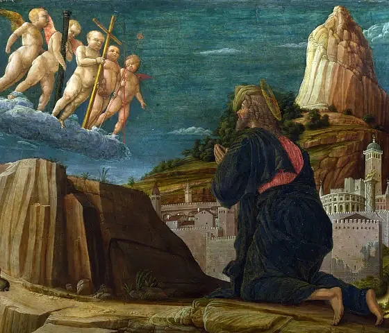 Agonija Alyvų sode. Andrea Mantegna, apie 1459. (Web Gallery of Art)