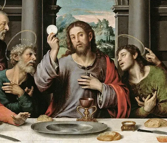 Paskutinė Vakarienė. Juan de Juanes, apie 1562 (wikimedia.org)