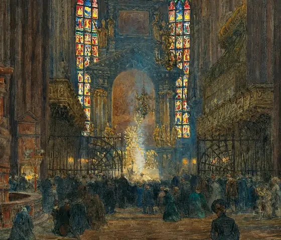 Mišios šv. Stepono katedroje. Jindřich Tomec, 1928 (wikimedia.org)