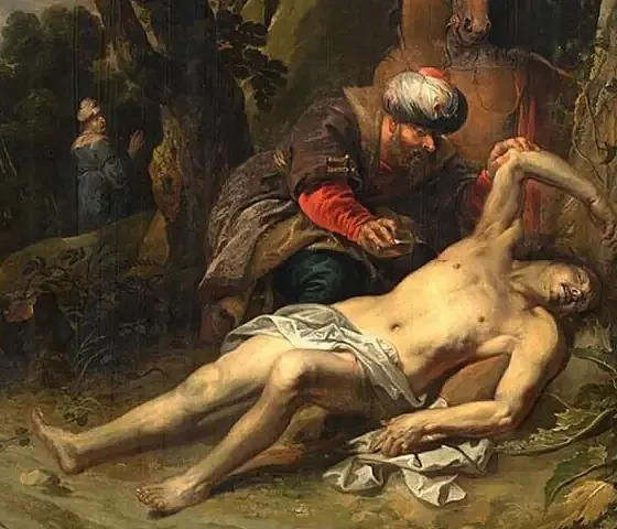 Gerojo samariečio palyginimas.Balthasar van Cortbemde, 1647 (wikipedia.org)