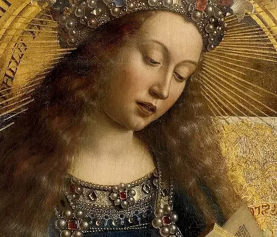 Švč. Mergelė Marija. Gento altorius.  Jan van Eyck ir Hubert van Eyck