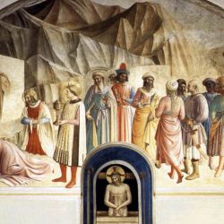 Išminčių pagarbinimas ir Skausmų Vyras (39-a celė). Fra Angelico, 1441-42 m.