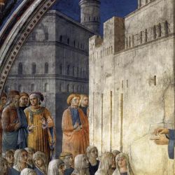 Šventasis Steponas pamokslauja. Fra Angelico, 1447-49 m.