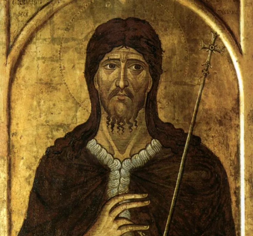Šv. Jonas Krikštytojas. Nežinomas graikų ikonų tapytojas, XIV a. (Web Gallery of Art)+