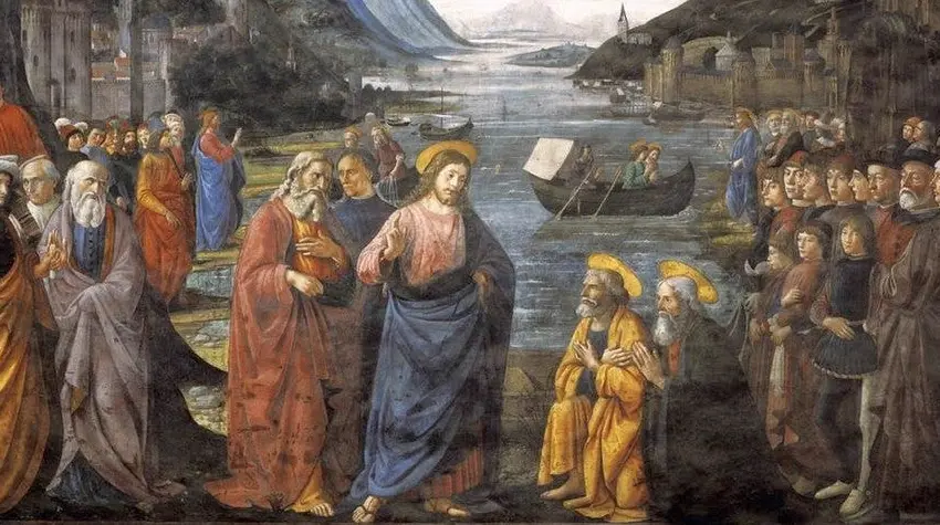 Apaštalų pašaukimas, freska Siksto koplyčioje. Domenico Ghirlandaio, 1481–1482 m. (wikipedia.org) +