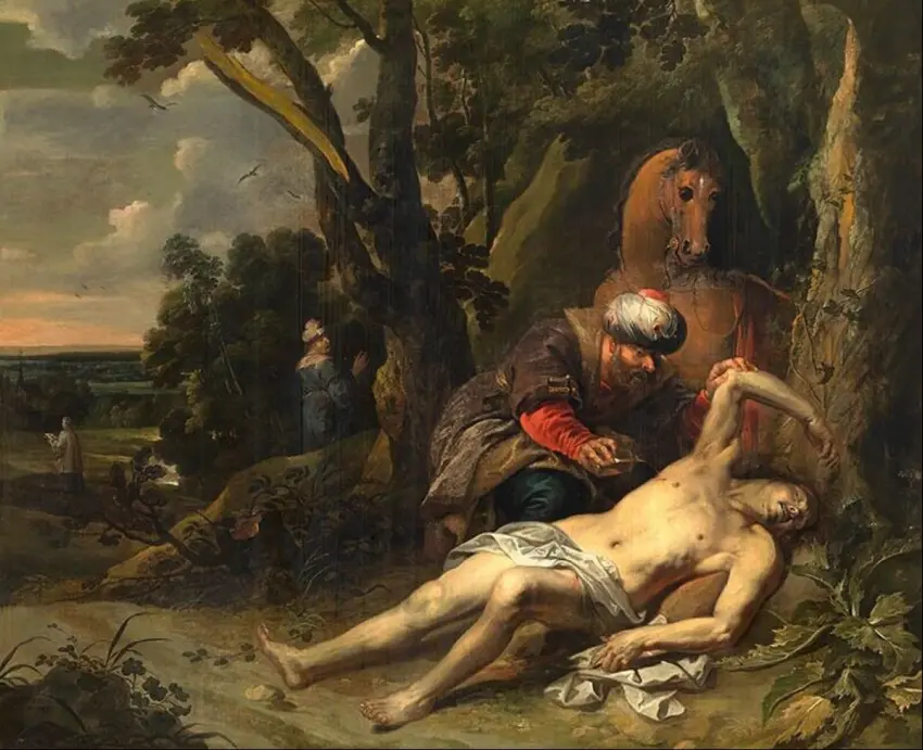 Gerojo samariečio palyginimas.Balthasar van Cortbemde, 1647 (wikipedia.org) +