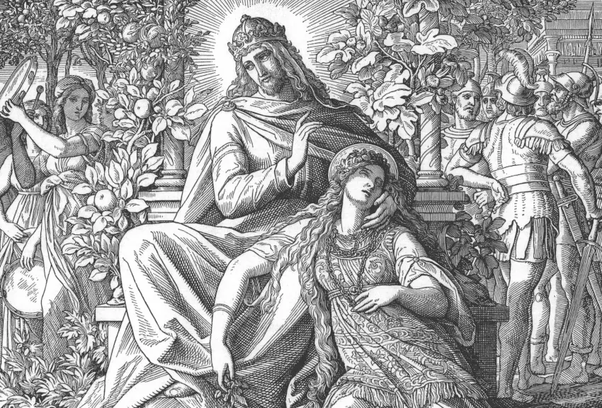 Biblija paveiksluose. Giesmių giesmė. Šarono rožė. Julius Schnorr von Carolsfeld, 1860+