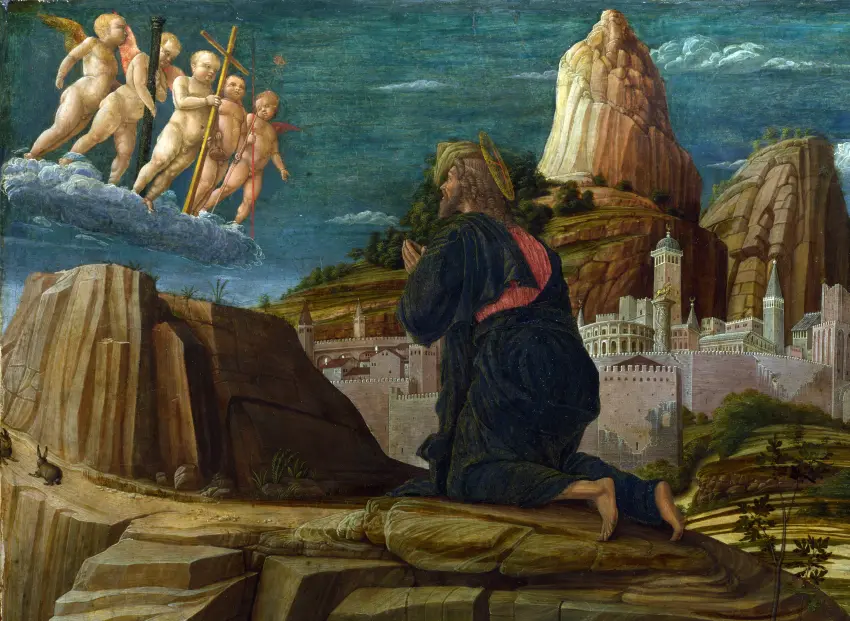 Agonija Alyvų sode. Andrea Mantegna, apie 1459. (Web Gallery of Art) +
