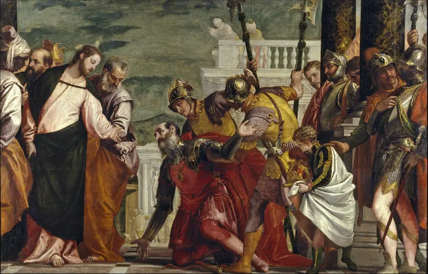 Jėzus ir Kafarnaumo šimtininkas. Paolo Veronese, apie 1571 m. +